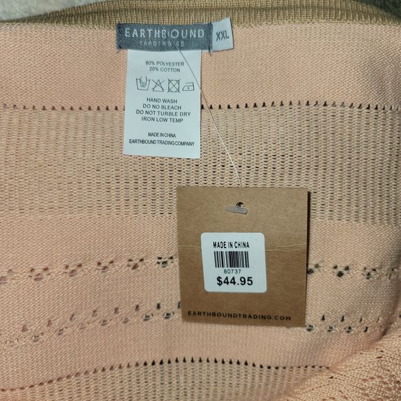 EARTHDBOUND TRADING Women's XXL Peach Crochet Halter Mini Dress Stunner! NEW TAG - Picture 3 of 4